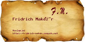 Fridrich Makár névjegykártya